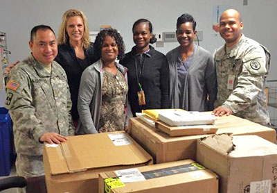 VA staff receive donations from HIKE for Mental Health.